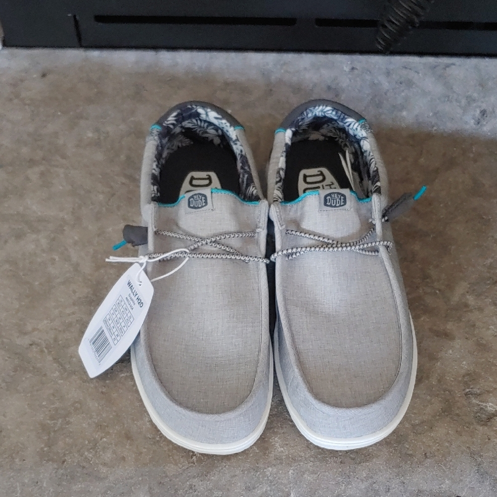 Hey Dude Light Gray Shoes with Patterned Lining